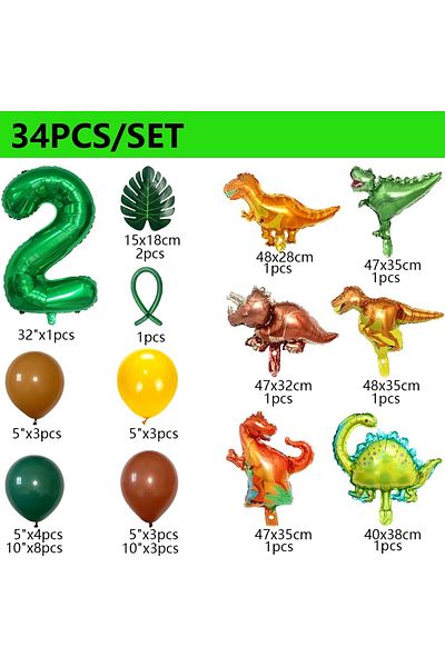 Choice Other Number 2 32 英寸 Number Dinosaur Birthday Party Dino Balloons Palm Leaf Set First Bthday Boy Par