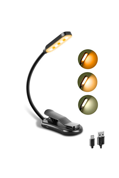 Choice1 black Rechargeable Book Reading Light Lamp, LED Book Light for Readin...