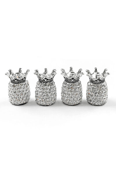 Choice6 White crown 4Pcs Bling Tire Valve Cap Diamond Crown Wheel Caps Rhines...