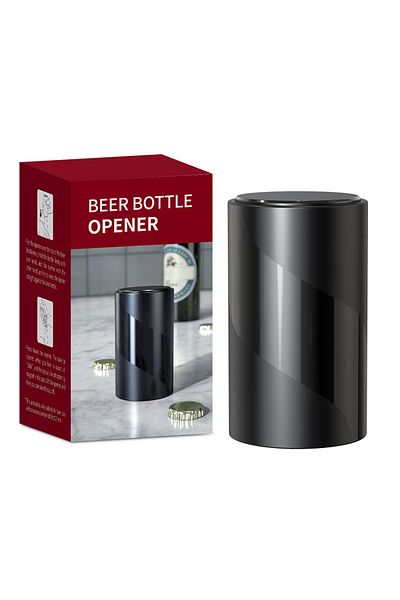 Choice Black Portable Magnet-Automatic Beer Bottle Opener with Cap Catcher Picnic Camping Barbecue Travel,