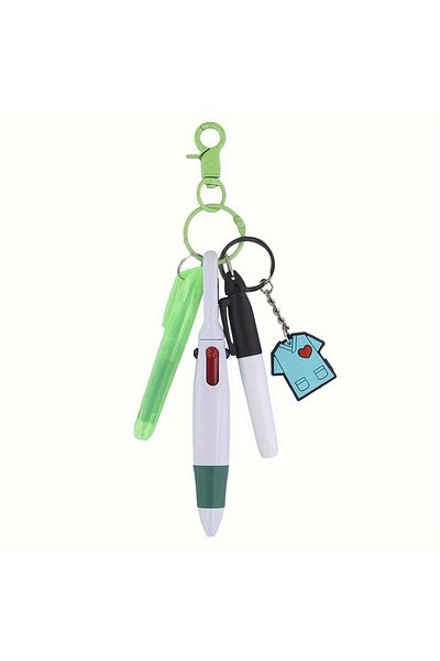 Choice Green 1 set Mini Highlighter Nurse Pens Set for Badge Reel Pen Include 1 Tip Highlighter 1 Permanent