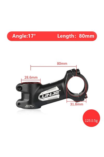 Choice 17Degree-80mm Ultralight Bike Stem 17 Degree Aluminium Alloy MTB Road Bicycle Stem 31.8mm 60/70/80/9