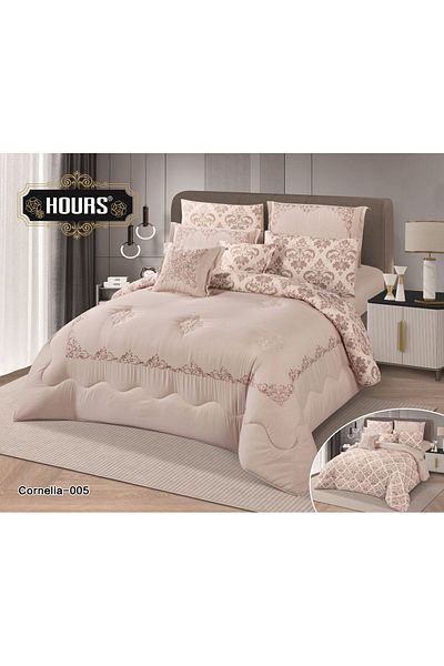 HOURS Double-sided embroidered microfiber bedspread - 8 pieces