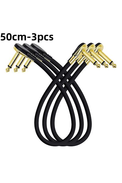 Choice 30cm-1pcs 1/3/6pcs Guitar Effect Pedal Patch Cables 1/4" Right Angle Shielded - Oxygen-free Copper