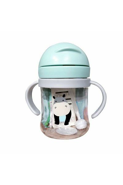 Choice Blue 250ml Children Cute Straw Cup Kindergarten Water Cup With Suction Ball