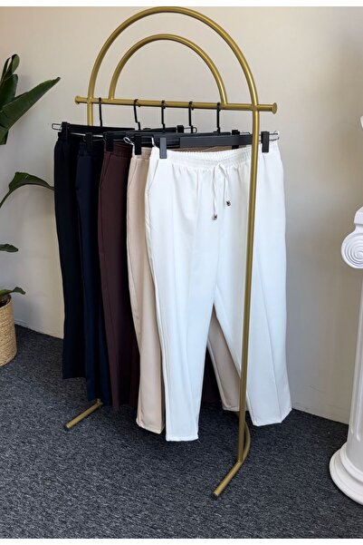 Vio Moda Büyük Beden Double Crepe Carrot Leg Trousers