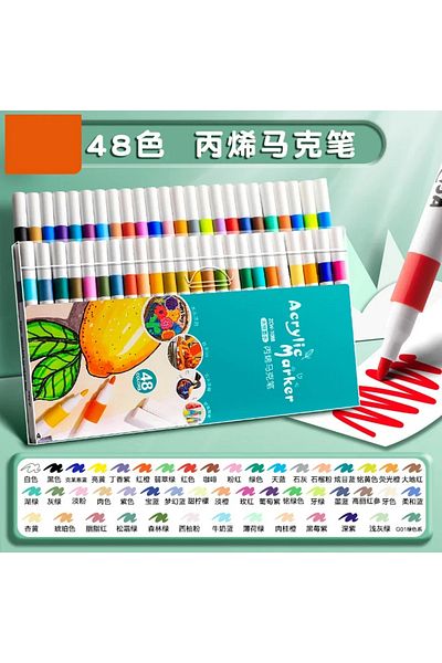 Choice 48 colors 12-60 Colors Acrylic Markers Pen Set Paint Art Marker Soft Tip Pen for Children Stone Pain