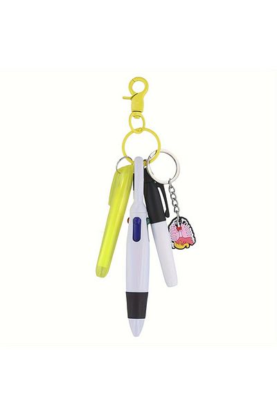 Choice Yellow 1 set Mini Highlighter Nurse Pens Set for Badge Reel Pen Include 1 Tip Highlighter 1 Permanen