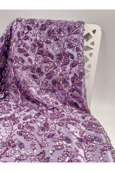 ünsal tekstil Yaprak Taşlı Abiyelik Kumaş(1 Metre × 1.5 En)