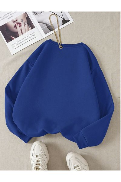 COHERENT Unisex Women/Men Solid Color Oversize Crew Neck Cotton Sweatshirt