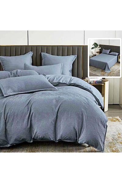 PATONE Bed linen Bumbat Satinat Baroque UNI, 6 pieces, double bed, anthracite