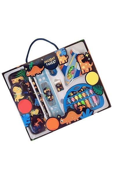 huitich Ancient Forest Dinosaur Stationery Kit for Kids Blue