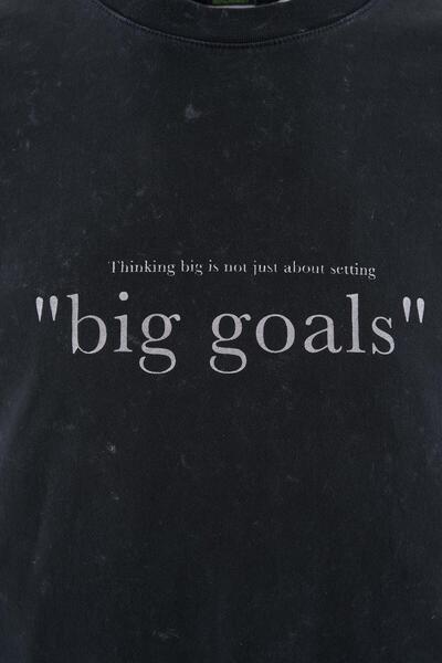 Machinist ΜΠΛΟΥΖΑ ΠΛΥΝΤΗΡΙΟΥ ΜΕ ΕΚΤΥΠΩΜΕΝΟ ΣΛΟΓΑΝ BIG GOALS ΜΑΥΡΗ