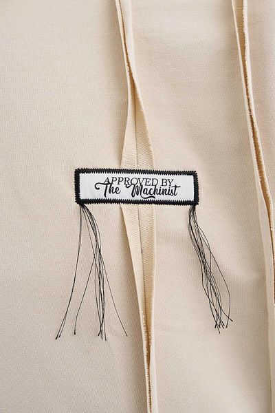 Machinist Men's Stitch Detailed Split Oversize Soft Beige T-Shirt