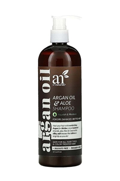 artnaturals شامبو زيت الأرغان والصبار للشعر الجاف والتالف والمتقصف - 473 مل