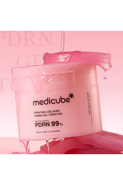 Medicube Dischete curățare, PDRN Pink Collagen Toning Gel Toner Pad, Medicube, 70 buc