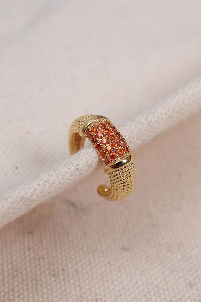 Süspüs Accessories Orange Zircon Stone Gold Color Single Compression Cartilage Earring