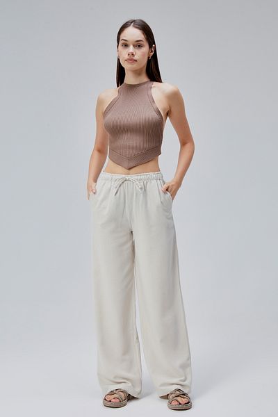 Symirna Loose Fit Linen Blend Women's Trousers