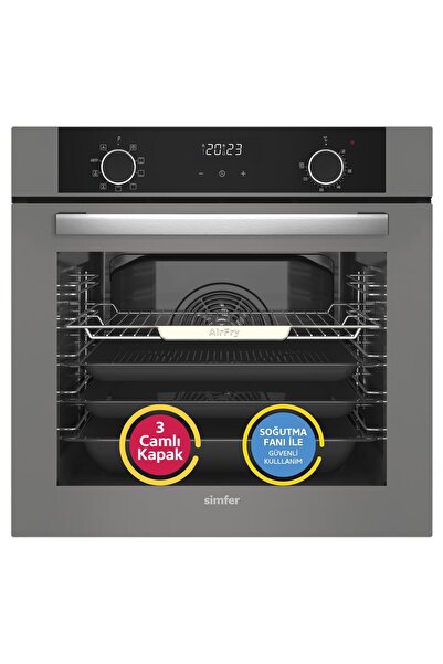Simfer 8217 Airfry 10 Programlı Gri Cam Ankastre Fırın