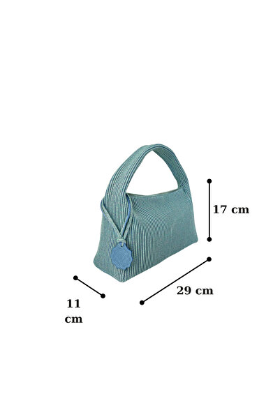 D'ylla Atelier Women's Shoulder Bag from Freya Series - Silvery Aqua Mini