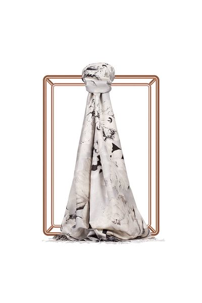 ipekevi Silver Silk Shawl 5722