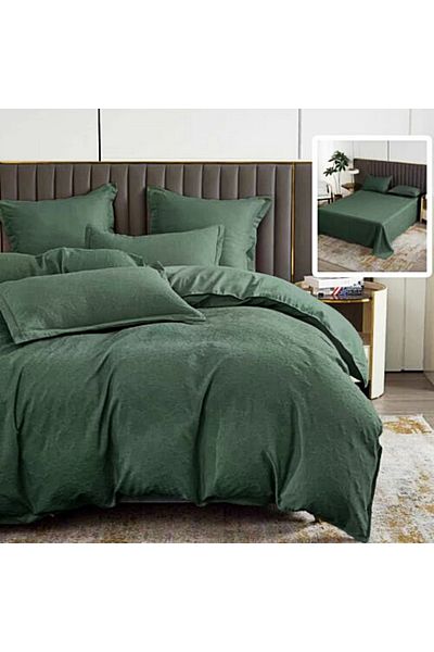 PATONE Bed linen Bumbat Satinat Baroque UNI, 6 pieces, double bed, green