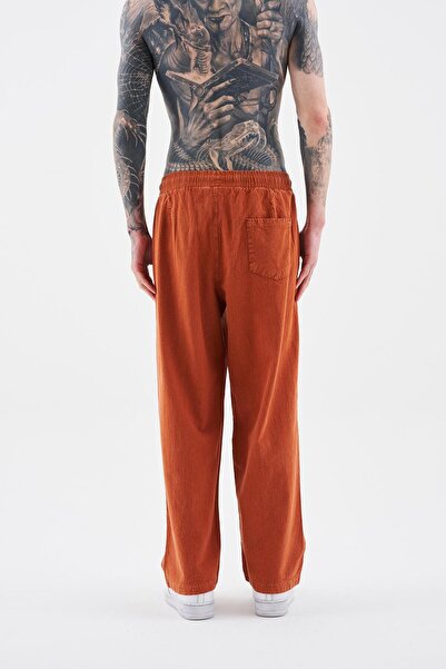 Machinist Men's Effected Washed Basic Orange Sweatpants