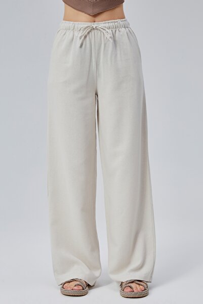 Symirna Loose Fit Linen Blend Women's Trousers