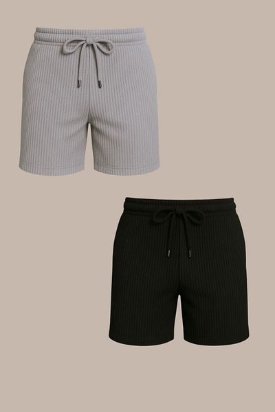 armicem 2-Piece Ottoman Fabric Relaxed Fit Men's Capri
