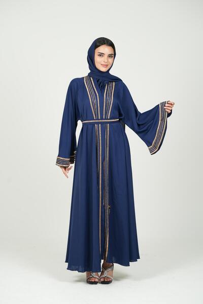 al bent al sharqieh Belted Detailed Abaya with shawl
