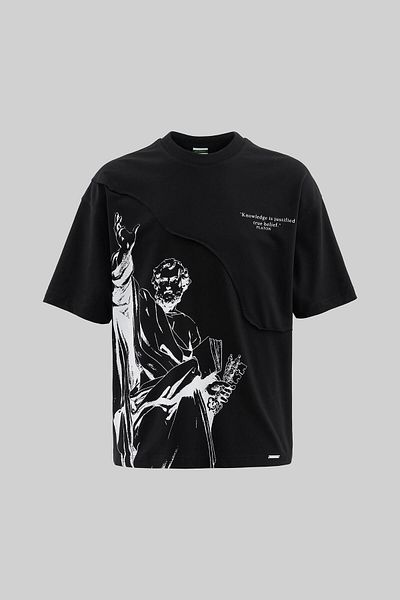 Machinist Men's Lock and Key Oversize Black T-Shirt
