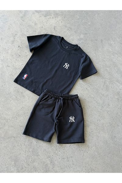 KAPROLLI Ny Girls Boys Tshirt Shorts Set - 95% Cotton 5% Lycra Printed Patterned Washable Quality Fabric
