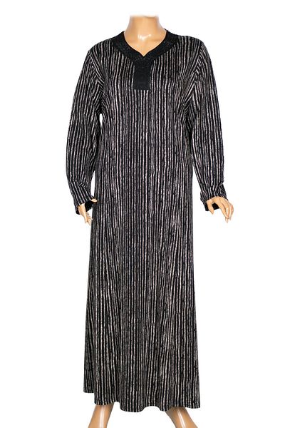 Hermevsim Hesna Women's Minel Battal Size Cup Full Length Black Dress Pattern 21