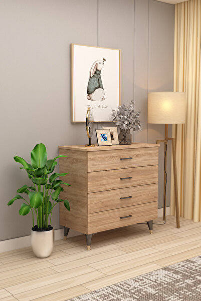 asratrend %100 MDFLAM 4 ÇEKMECELİ ŞİFONYER 90cm