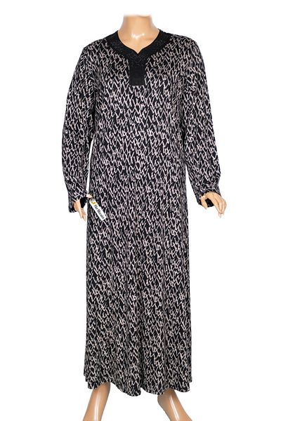 Hermevsim Hesna Women's Minel Battal Size Cup Full Length Black Dress Pattern 23