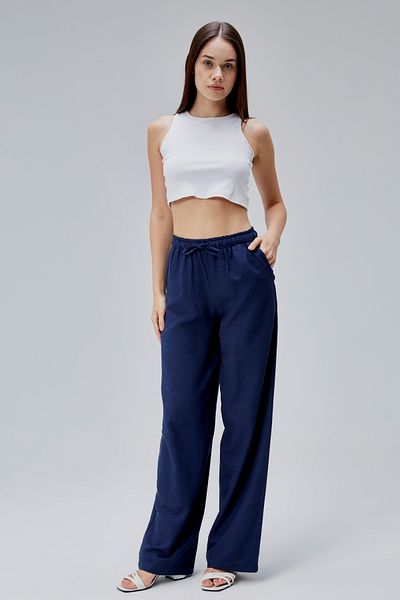 Symirna Loose Fit Linen Blend Women's Trousers