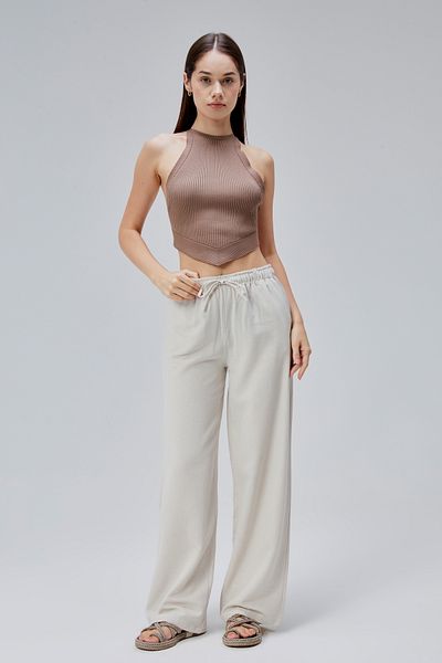 Symirna Loose Fit Linen Blend Women's Trousers