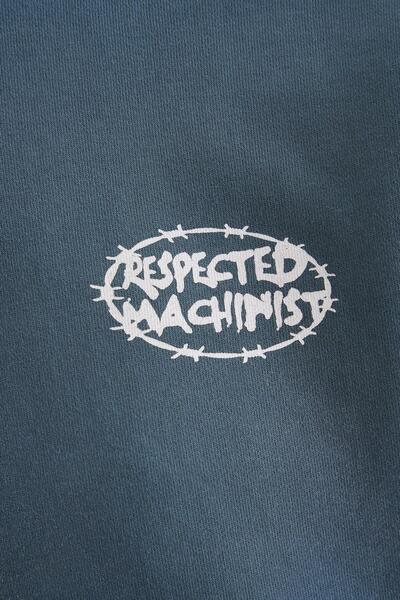 Machinist Ανδρικό μπλουζάκι με στάμπα και λογότυπο, πλυμένο, oversize, μοντέρνο μπλουζάκι