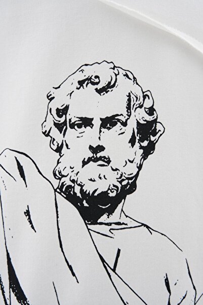 Machinist Men's Lock and Key Oversize Ecru T-Shirt