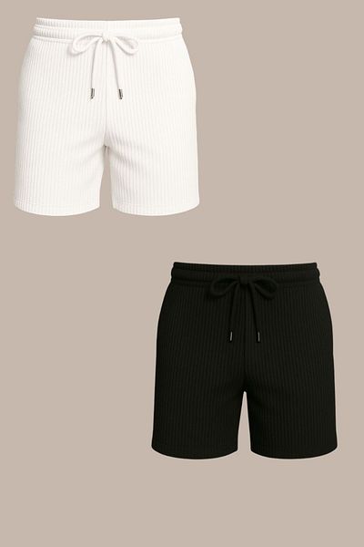 armicem 2-Piece Ottoman Fabric Relaxed Fit Men's Capri