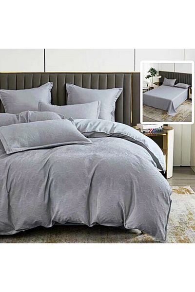 PATONE Bed linen Bumbat Satinat Baroque UNI, 6 pieces, double bed, gray