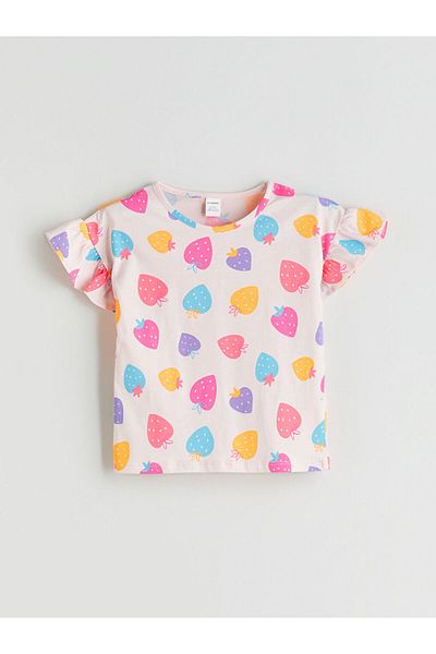LC Waikiki Lcw Heart Printed Girl's T-Shirt and Shorts 2-Pack