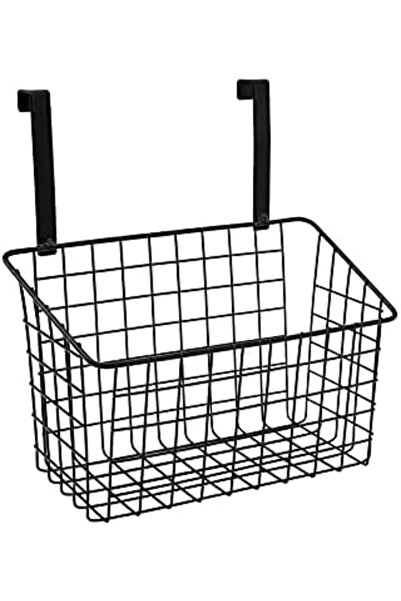 Generic منظم فوق باب الخزانة، حامل منظم خزانة المطبخ المصنوع من الأسلاك الفول...