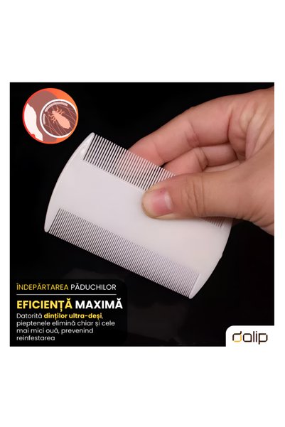 ONSG Set 2 Piepteni Dalip pentru Indeprtarea Paduchilor, pentru Par Lung, Scurt, Drept sau Cret, Alb