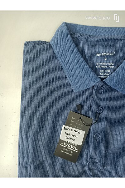 ercan triko Μπλουζάκι με γιακά WAFFLE χωρίς τσέπες