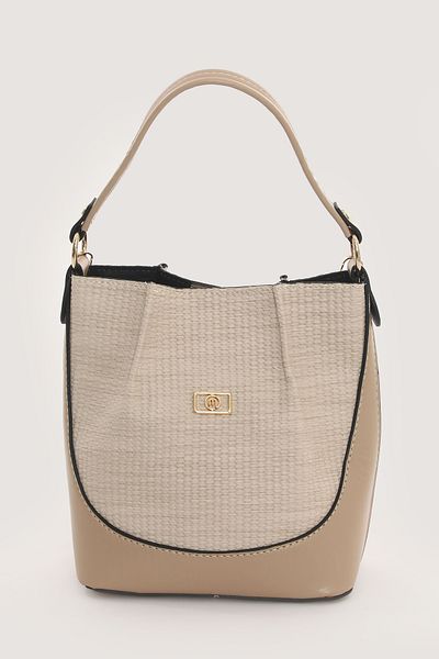 By-Kuss Milk Foam Textured Bucket Bag