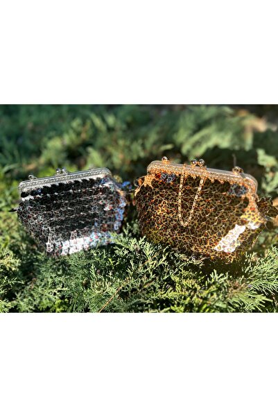 EL YAPIMI Pullu Leopar Çanta