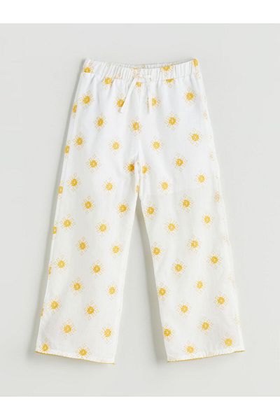 LC Waikiki Ecru Girl's Pants with Elastic Waist