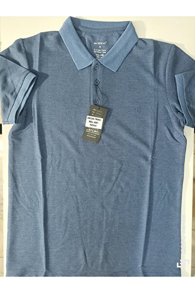 ercan triko Μπλουζάκι με γιακά WAFFLE χωρίς τσέπες