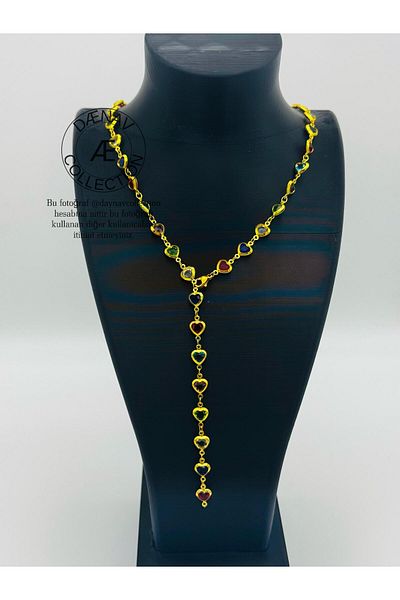 Daynav 70 cm Steel Gold Heart Y Necklace